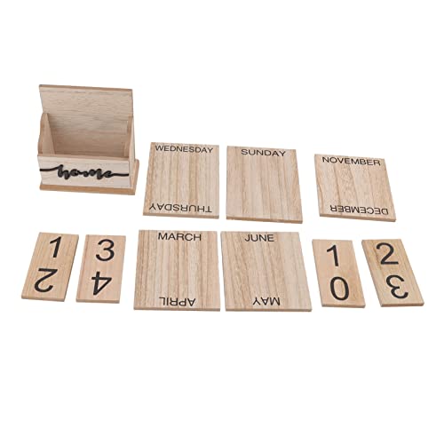 Calendario de escritorio permanente de madera para evitar comprar agendas 6