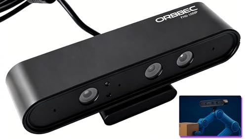 Astra Pro Plus 1080P 3D Depth Camera for Robotics & LeRobot, ±3mm Accuracy 8m Max Range Industrial Piece Picking, AI Vision System for SLAM, Object Recognition & Sorting