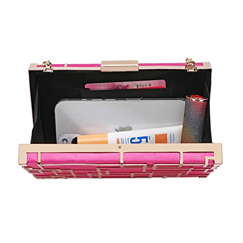 Image of CARIEDO Women Evening Bag Elegant Clutch Purse Exquisite Velvet Metal Hollow out Handbags Prom Wedding Party