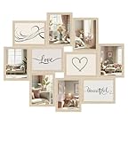 Bilderrahmen Collage für 10 Fotos Galerierahmen Mehrfachrahmen für Fotowand Bildergalerie Wanddeko & Geschenkidee: Farbe: Eiche | Format: 13x18