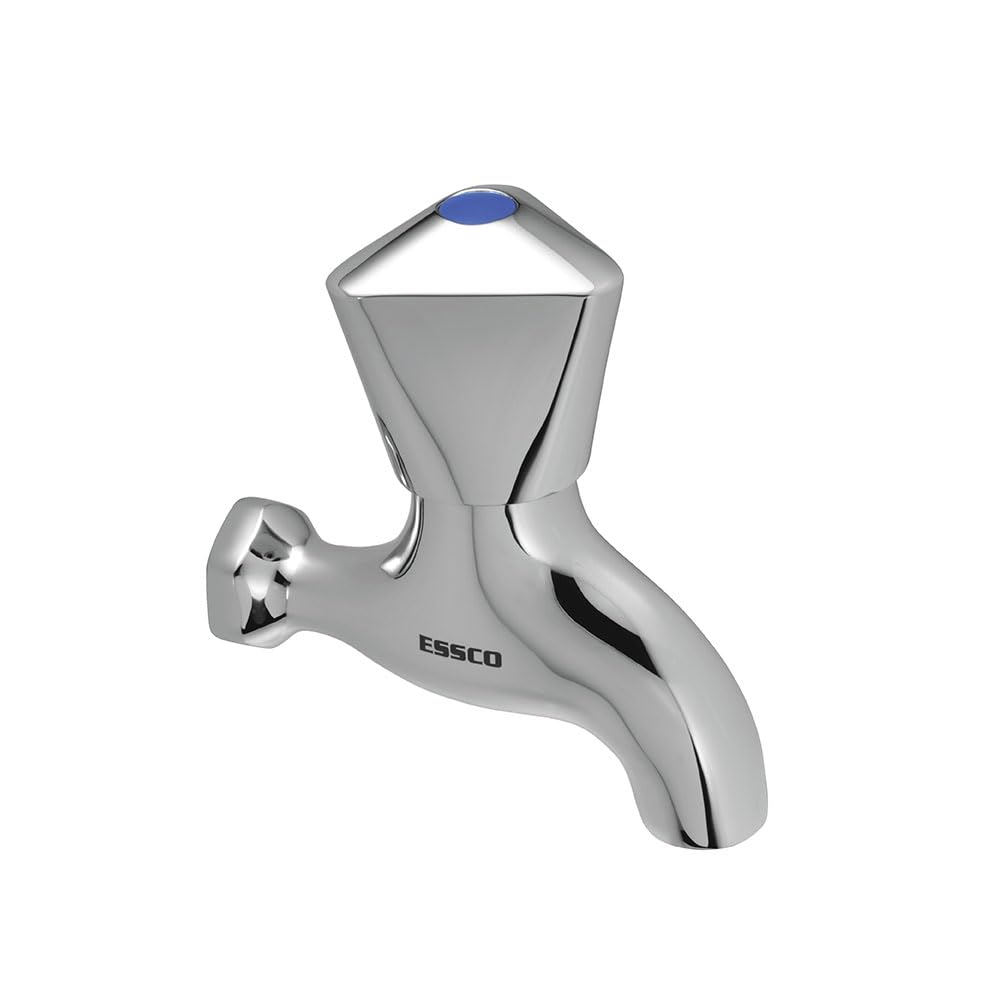 Essco Bathware Tropical Bib Cock w/Short Body | Chrome Basin Faucet | Durable, Compact Wall Mount Tap for Bathroom, Kitchen | Bath Fittings & Accessories-image-8