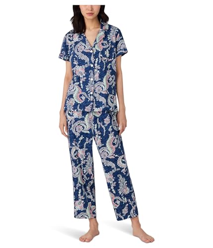 Opiniones de Ralph Lauren Woman comprados en linea. 44 Lauren Ralph Lauren - Conjunto de pantalón Corto de Manga Corta para Mujer, Paisley de Tierra Azul Marino, Small