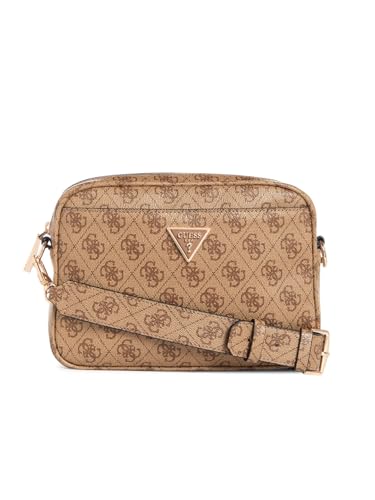 GUESS Damen Meridian Ii Camera Bag Handtasche, Latte-Logo