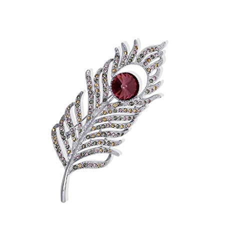 Broche en cristal plume femme robe décoration occidentale boîte-cadeau alliage