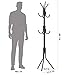 LANGRIA Standing Entryway Coat Rack Coat Tree Hat Hanger Holder 11 Hooks Jacket Umbrella Tree Stand Base Metal (Black)