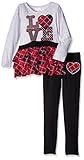 Kidzone Little Girls' Dress with Leggings Set