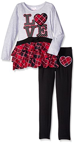 Kidzone Little Girls' Dress with Leggings Set