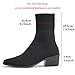XHOGNLS Sock Ankle Boots For Women'S Knit Chunky Low Heel Stretch Bootie Fashion Breathable Comfortable Almond-Toe Block Heeled Slip On Elastic Dress Chelsea Boots For Fall & Winter (Black,10)
