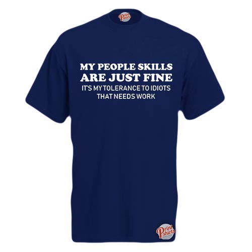 Brook Hi Vis Uk Men's Navy My People Skills Are Just Fine! Funny T-Shirt XXX-Large