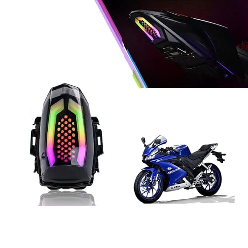 Image of Vagary Yamaha R15 V3, V4, R15M Light With Flowing Turn Signal Indicator Tail Light (Pack Of 1), Led