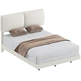 HOMCOM Cama Doble de 135x190 cm, Beige