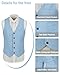 Diaryan Blue Linen Suits for Men 2pcs Vests Short Pants Mens Suit Casual Summer Beach Groomsmen Wedding Waistcoat Set Outfit XL