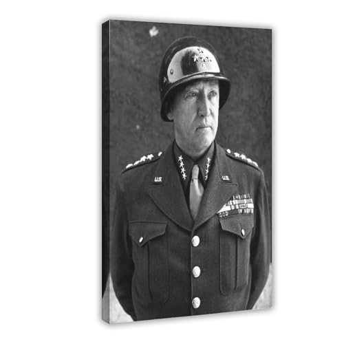 Poster George S Patton sur toile avec cadre intégré pour décorer sans abîmer vos murs