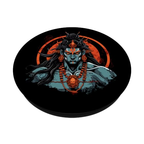 Shiva the Destroyer Fierce Mahadev Tandav Adiyogi Meditation PopSockets Swappable PopGrip, Black - Image 2