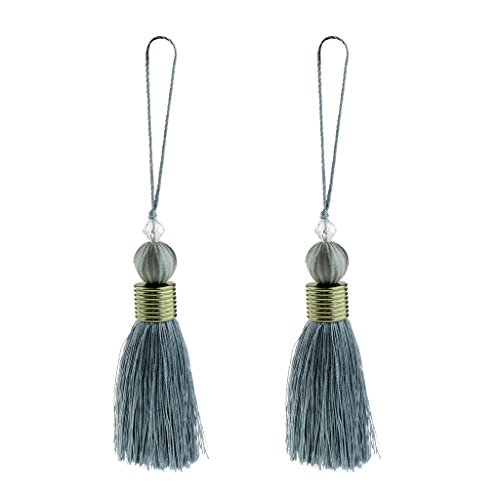 Baoblaze 2x franjas acabamento simples artesanato cortina de costura ferramenta pingente de borla de