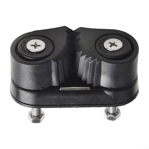 Besttoolifes Abrazadera de cuerda de rodamiento de leva para barcos marinos y veleros, nailon de 2 filas con entrada con cuernos, ligero para soporte de línea de barco duradero (tamaño grande)