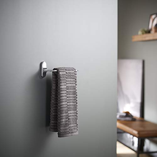 Porte-serviette mural industriel en chrome poli pour drap de bain moderne - 3