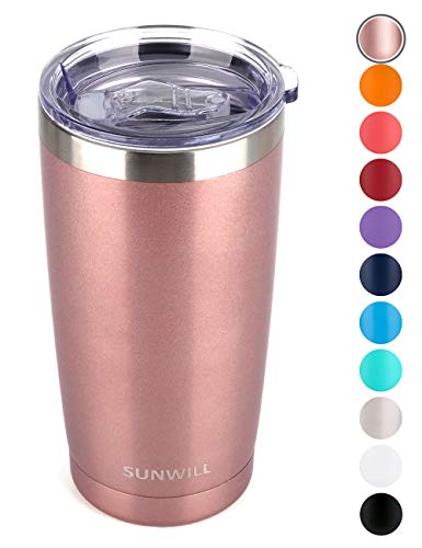 SUNWILL 20oz Tumbler with Lid, Stainless Steel Vacuum Insulated Double Wall Travel Tumbler