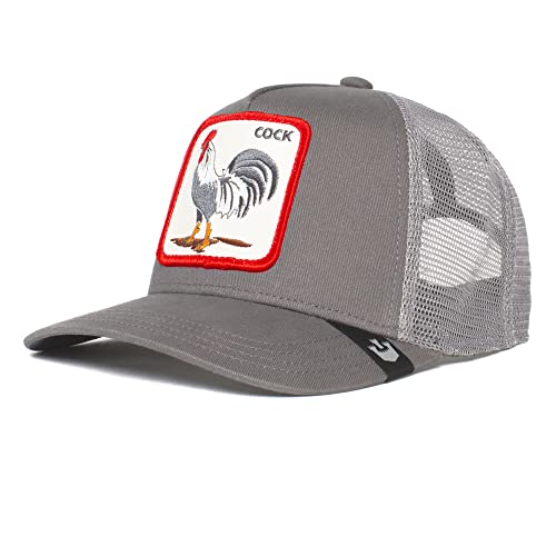 Goorin Bros. The Farm Adjustable Mesh Trucker Hat for Men and Women, Grey (Rooster Truckin), One Size