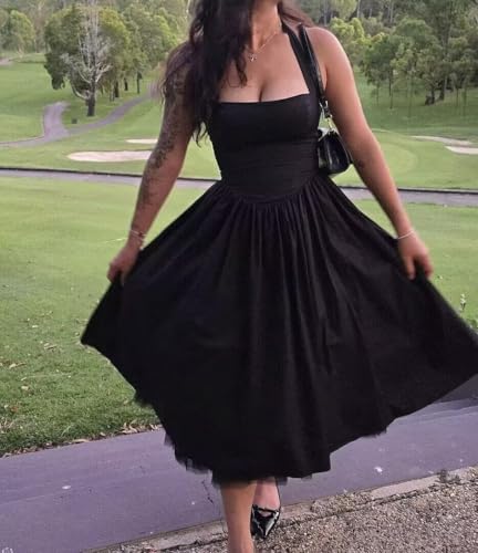 Women’s Halter Neck Prom Dresses A Line Tea Length Cocktail Party Gowns Satin Formal Evening Dress with Pockets4