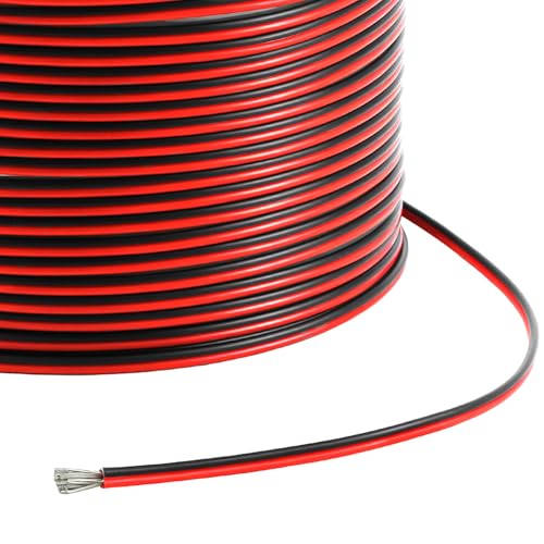 QWORK 20 AWG 0.52mm Elektrischer Draht Kabel 2x30 Meter - 2 Adrig Litzenkabel Verzinnter Kupferdraht für Einfarbiger LED Streifen LED-Lampen Elektrischen Geräten