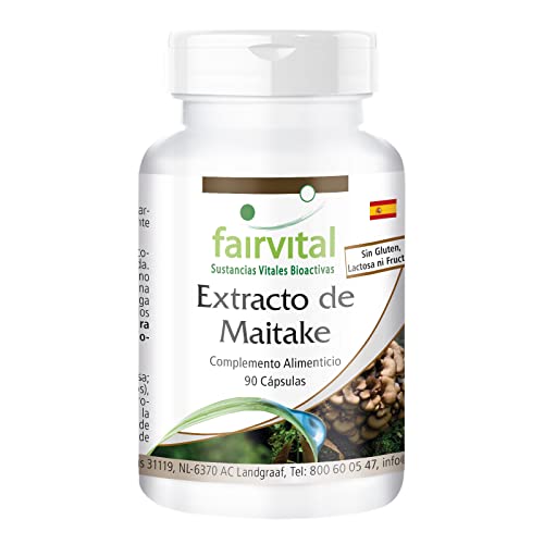 Fairvital | Extracto de Maitake 500mg - Grifola frondosa - VEGANO - Dosis elevada - 30% de polisacáridos - 90 Cápsulas - Calidad Alemana