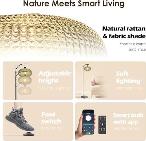 Image of Floor Lamp for Living Room,Bedroom,Modern Standing Lamp with Remote Control