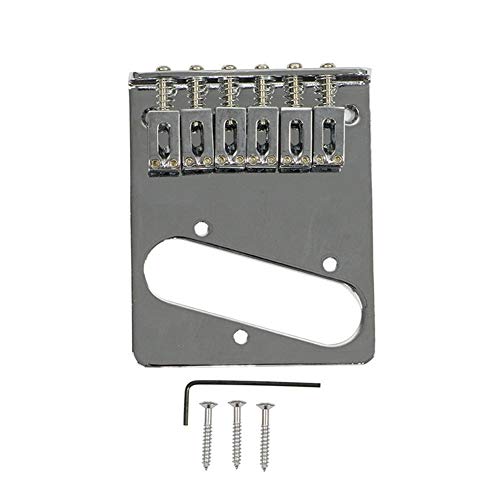 楽器パーツ 6弦Tlのエレキギター彫りローラーハメプレートとシングルコイルピックアップ文字列プルプレート (Color : Chrome)