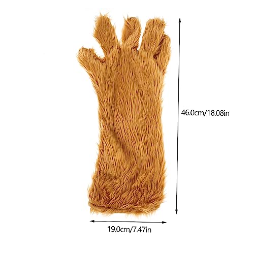 Beaupretty Creative Brown Plush Bear Palm Glove Warm Cosplay Photo Prop for Party Decoration and Masquerade Stage Performance2