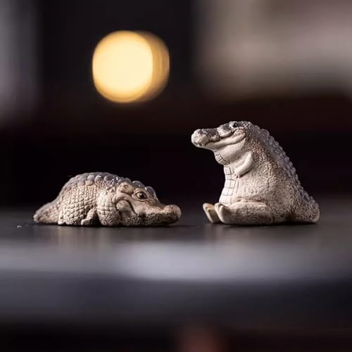 Adornos para mascotas de té de cocodrilo de arena morada y mesa 5