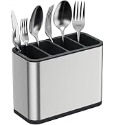 Caddy Utensil Spoon Holder With 4 Divided Compartments, Sturdy Rust Proof Organizer, Kitchen Uten...
