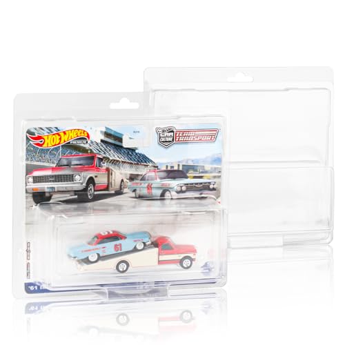 12 Pack Protector Cases Compatible with Hot Wheels Team Transport 0.7mm Thick PET Clear Clamshell Display & Storage Blister Protective Covers (12)