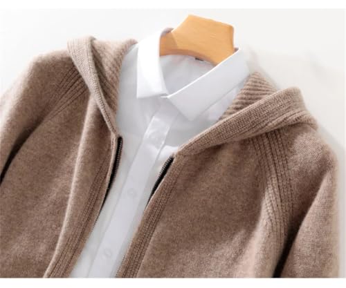 Wool Sweater Men's Hooded Zipper Cardigan Business Casual Knitted Solid Color Long Sleeved Top2