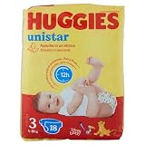 HUGGIES PANNOLINI BIMBO UNISTAR 3 MIDI 4-9 KG.18 PZ.