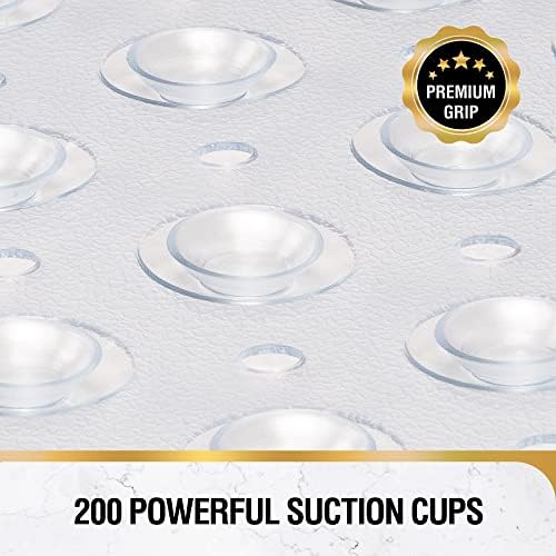 HITSLAM Bath Mat for Tub, Non Slip Bathtub Mat, 101x40cm Extra Long Bath Tub Mat, Machine Washable Bathroom Shower Mat with Suction Cups and Drain Holes, Soft on Feet, Clear - 1