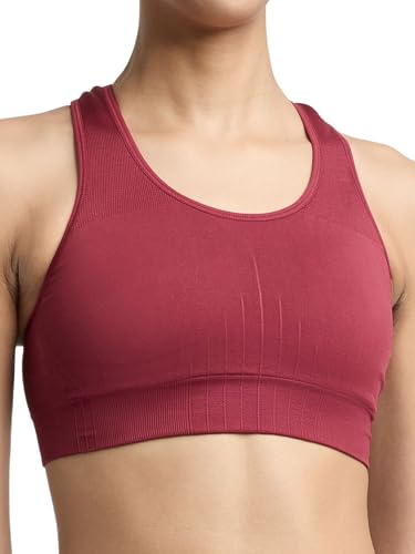 Champion Women's Infinity Racerback Sports Bra, Moderate Support, Seamless, Moisture Wicking, Pomegranate - C Logo, X-Small - image 1