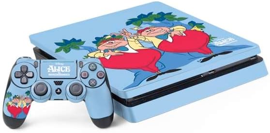 Skinit Decal Gaming Skin Compatible with PS4 Slim Bundle - Officially Licensed Disney Alice in Wonderland Tweedle Dee and Tweedle Dum Design