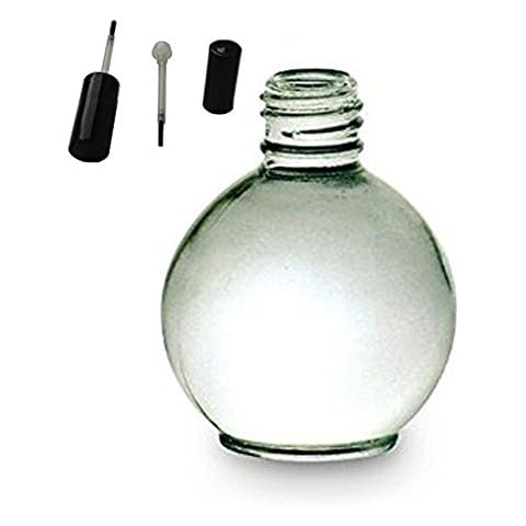 Aromatherapy glass bottle (empty)75ml, ball shaped with black lid and brush, sold in a pack of 5 pieces Cover
