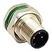 BULGIN PXMBNI12RPM12APCM16 Sensor Connector, Buccaneer M12 Series, M12, Receptacle, 12 Contacts, PCB Pin, Straight Panel Mount