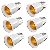 J U H U T O N G B22 to E27 Adapter-6PCS,Bayonet to Screw Bulb Adaptor, Light Bulb Adapter,BC to ES Lamp Base Adapterfor LED, Incandescent, CFL Bulbs