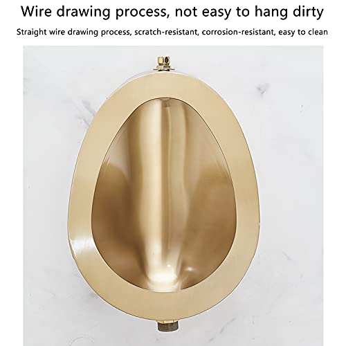 OTQEFTN Commercial Washout High Efficiency Urinal, Wall Mounted Smart Sensor Urinals, Household Stainless Steel Men's Urinalsgold Color, Suitable for Use in Homes Hotels Schools