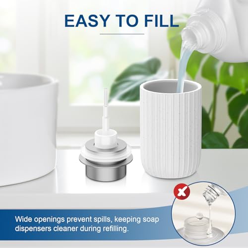 Image of Ceramic Foaming Soap Dispenser, 12 oz Bathroom Foam Hand Soap Dispenser, Refillable Lotion Soap Dispenser with Removable Pump for Kitchen Hand Wash Dispenser, Modern Home Decor (Speckled White)
