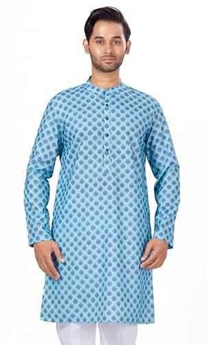 Image of Studio Shringaar Men's Cotton Relaxed Fit Straight Kurta