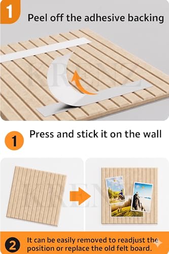 Image of KRENZ Self Adhesive Bulletin Notice Board (30 X 30 Cm) with Drawing Pins List Board for Wall Vision Board for Manifestation Wall Boards Message Board for Office School Collage (2, Cream Line)