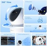 EZVIZ 4K Pan caméra intérieure de sécurité & Tilt, vision nocturne couleur, WDR, Suivi et patrouille automatique, détection intelligente de l'homme/du petit, 2-Way Appel avec Touch Button, 2.4G & 5G Connexion à deux bandes H6c G1 4K