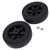 Wheel Kit, 6' Black Blow-Molded Hollow Plastic Wheels & Axle Caps for 3/8' Axle Shaft - Includes 2...