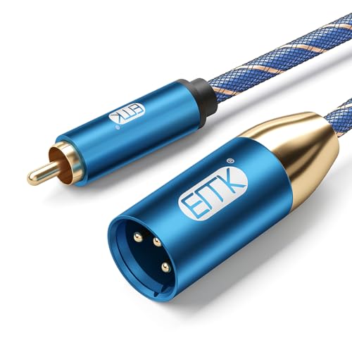 EMK RCA auf XLR Kabel Subwooferkabel Coaxial Stecker auf XLR Stecker Mikrofonkabel Koaxial Audiokabel Cinch Kabel MIC Adapter für DVD, Lautsprecher, TV, Mischpult, Verstärker (M-3m)