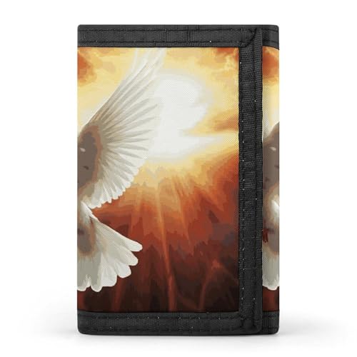 Dove Sun Art Slim Wallets for Men Money Clip Card Holder Wallet Men's Trifold Wallet And Coin Pocket