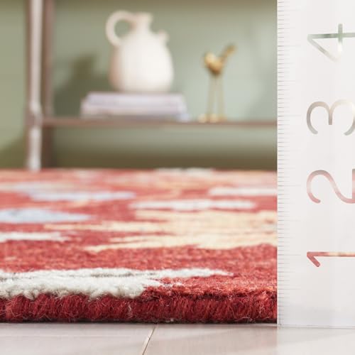 Tapete decorativo rectangular rojo y naranja 5x8 ft miniatura 5