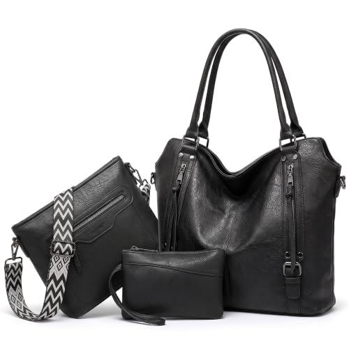 TANTOMI Purses for Women 3PCS, Large PU Leather Hobo Purse and Wallet Set